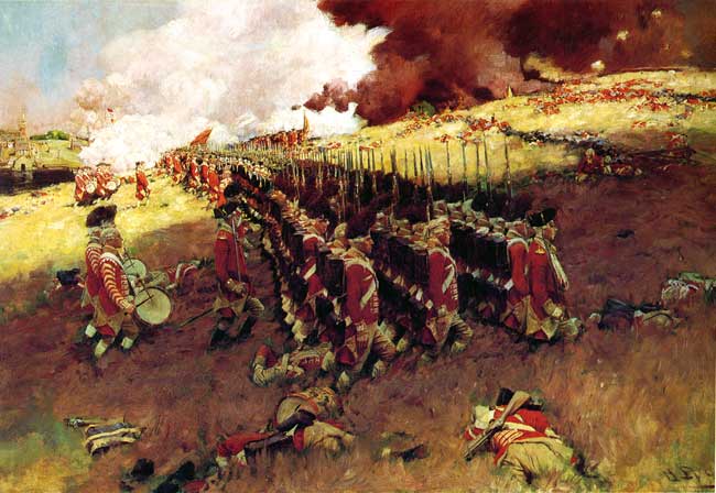 Battle of Bunker Hill - the 52nd regiment marches up Breed